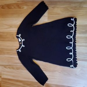 Hanna Anderson Size 80 Black dress with white ribbon cute for Christmas